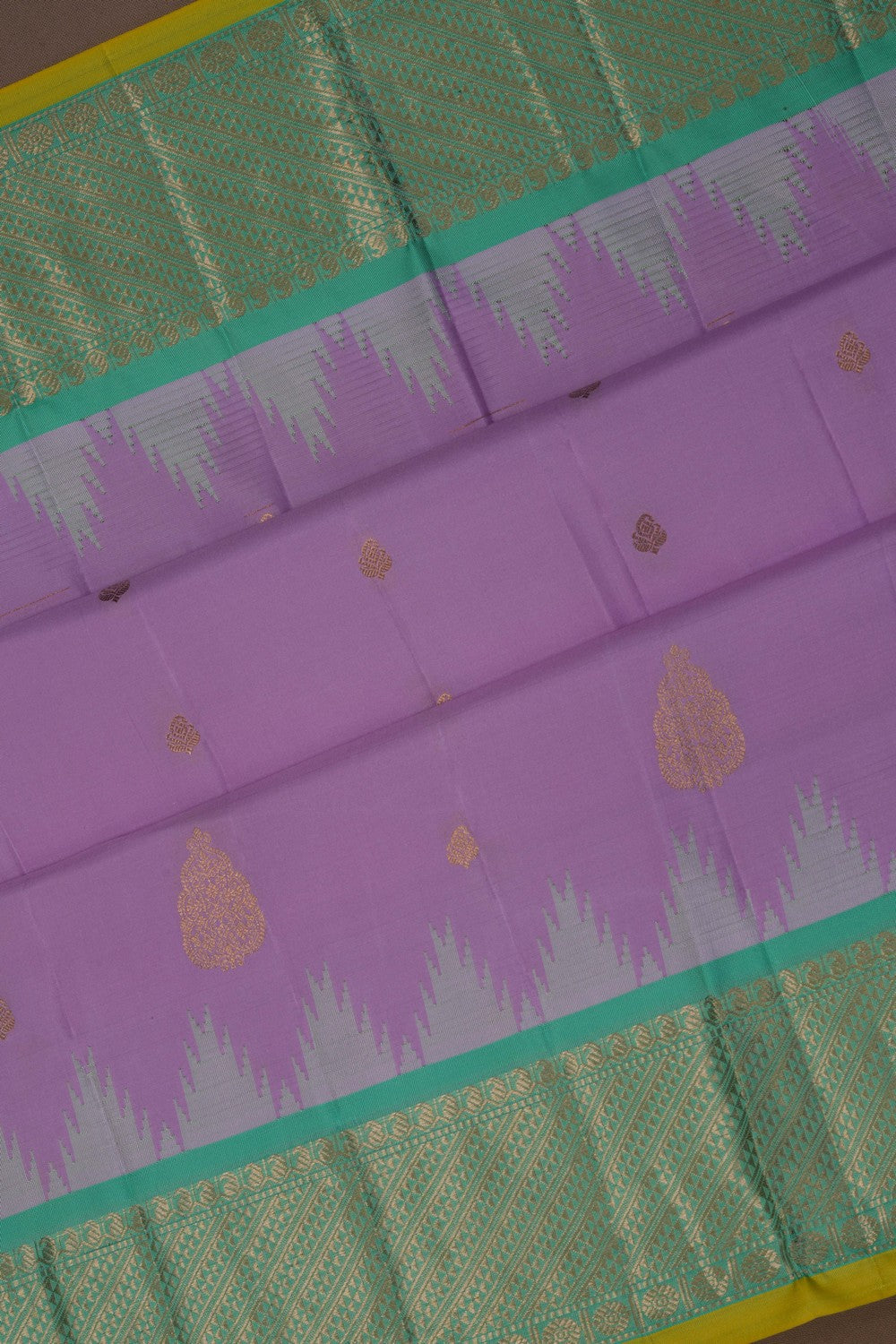 Image of Gadwal Silk Lavender Purple Saree